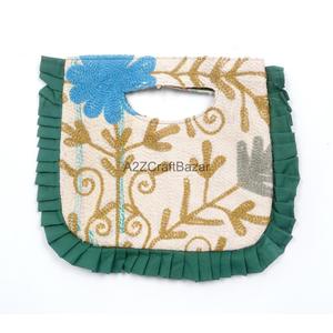 Suzani Pattern Cotton Embroidery Clutch <b>Bag</b> with Magnetic Closure <b>Medium</b> Size for Women Wholesale for Exporters - Product Image 1