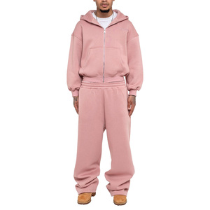 Survêtements amples personnalisés pour streetwear, avec fermeture éclair, en tissu respirant, taille élastique, coupe ample - Product Image 4
