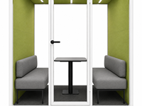Cabine de réunion acoustique moderne avec éclairage LED et isolation phonique pour usage professionnel