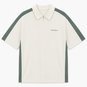 เสื้อโปโลผู้ชายสีตัดกันแบบซิป ¼  ปี 2024  ลำลอง แขนสั้น สไตล์วินเทจ ชุดกีฬา คุณภาพสูง เสื้อกอล์ฟ - Product Image 2