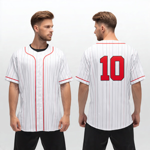 Nouvelle Arrivée Chemises de Baseball Oversize pour Hommes Personnalisées Sublimées en Maille Respirante Hauts d'Entraînement Sportifs d'Équipe - Product Image 4