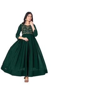 Holiday Special <b>Ladies</b> Wear A-Line Straight Cut Border Long Length Bright Color Fashionable Kurti With Available Size& Color - Product Image 1