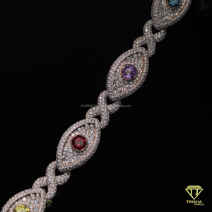 Premium Fully Iced Out Bracelet with Colorful Center Stones and Sparkling Rose Gold Luxury Jewelry Finish - Product Image 1