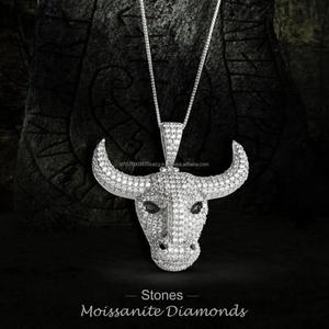 Designer Animal <b>Head</b> Pendant Necklace With Moissanite Diamonds Solid Silver Iced Out Streetwear Jewelry <b>Style</b> - Product Image 6