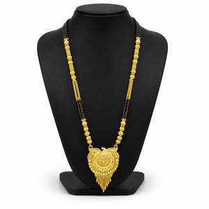 Joyería Tradicional India de Oro Laminado de 24K al por Mayor para Bodas, Mangalsutra de Uso Diario con Acabado Dorado, Colgante Largo Mangalsutra - Product Image 1