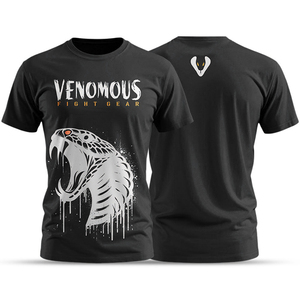 เวโนมัส ไฟท์ กีร์เสื้อยืดพิมพ์ลายงูสีดำสำหรับผู้ชาย แขนสั้น คอกลม ลำลอง ทรงปกติ ผ้าเจอร์ซีย์คอตตอน - Product Image 1