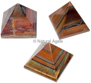 Mejor Venta de cristales de energía natural de alto pulido piedra curativa piedra preciosa Ojo de Tigre Pirámide de meditación a granel para protección EMF - Product Image 1