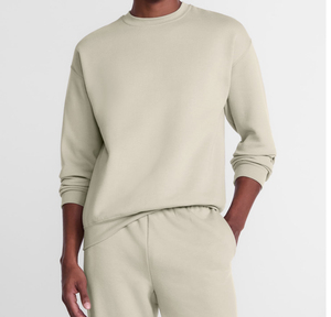 Sudadera de hombre de corte regular con hombros caídos, estilo urbano, cuello en V, forro polar grueso, suelta, informal, deportiva, de pana - Product Image 2