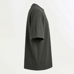 Camiseta Negra de Hombre con Hombros Caídos, Estilo Oversize, de Algodón, Casual, Streetwear, con Logotipo Personalizado, Estilo Vintage, Artículo de Alta Venta - Product Image 4