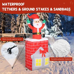 Babbo Natale Gonfiabile da 2,1 m per Feste Interne con Movimento Su e Giù e Luci LED - Product Image 6