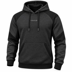 Sudaderas con capucha para hombre con diseño práctico, logotipo personalizado bordado, teñido liso, ecológicas, 100% algodón, forro polar grueso para hombre - Product Image 1