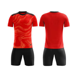 Maillot de football personnalisé avec impression sur tissu jersey uni, modèles d'uniformes de football, ensemble de maillots - Product Image 3