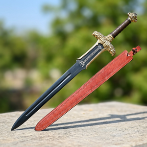 Espada de Acero Forjada a Mano con Grabado de Conan el Bárbaro, Recubierta con Pintura en Polvo, 40 Pulgadas de Longitud Total, Réplica Medieval de Fantasía, Cuchillo de Camping, Regalo - Product Image 1