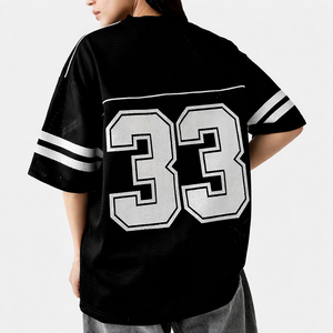 Streetwear Crop Oversized Vintage Boxy Fit American Football Jerseys <b>Mesh</b> T-shirt Custom Unisex OEM Private Label Anti-Bacterial - Product Image 4