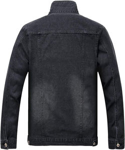 Veste en jean surdimensionnée à délavage léger, coupe régulière, avec patchs en chenille personnalisés, séchage rapide, vente en gros - Product Image 4