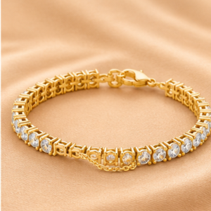 Diamond Tennis <b>Bracelet</b> For Women Yellow Gold White Gold Rose Gold <b>Adjustable</b> Bridal Jewelry Gift <b>Bracelet</b> - Product Image 1