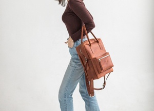 Sac à dos en cuir écologique spacieux pour femme, idéal pour l'extérieur, pour ordinateur portable, prix direct usine, sacs à dos en cuir fins - Product Image 3