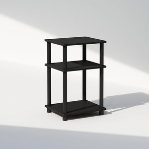 Comodino a 3 livelli Turn N Tube con struttura in plastica, colore Americano/Nero, per camera da letto - Product Image 6