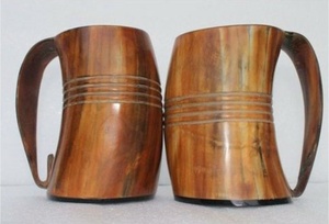 Taza de Cuerno de Búfalo Hecha a Mano, Ecológica, con Forma Natural, Asa Pulida, Arte Rústico Moderno, Coleccionable, Duradera, Regalo Festivo Global - Product Image 1