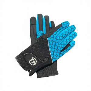 Gants d'équitation personnalisés pour femmes, dressage équestre, fermeture auto-agrippante, tissu extensible quadridirectionnel respirant, numériques - Product Image 2