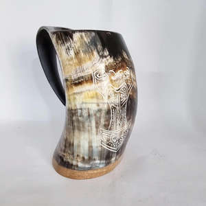 Super calidad cuerno de búfalo taza grande artesanía pulida taza de cuerno vikingo producto de ágata de alta calidad restaurante bebiendo por FWE - Product Image 5