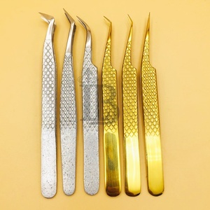 Pince à épiler en or et argent de style nouveau, pince à épiler pour extensions de cils en vison, pince à épiler en acier inoxydable durable, cils, logo personnalisé - Product Image 4