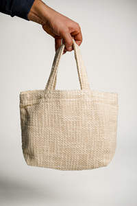 Stitched Cotton <b>Handbag</b> <b>Ivory</b> Casual Shoulder Tote OEM ODM Bulk Wholesale Global Market Supply - Product Image 4