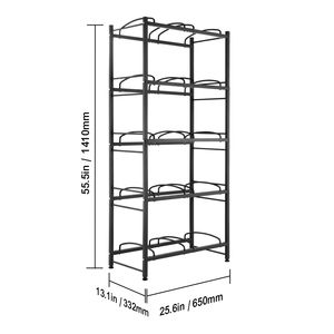 Support pour bouteilles d'eau robuste à 5 niveaux, capacité de 10 bouteilles en double rangée, distributeur d'eau sur pied pour bouteilles de 5 gallons - Product Image 2