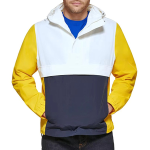 2026 Men's Unique Design Washable Canvas Stand Collar Front Logo Waterproof Breathable Quick Dry <b>Coaches</b> Jacket For Sale - Product Image 1