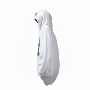 Sudadera con Capucha Blanca para Hombre, Corte Regular, Algodón, Diseño con Logotipo Frontal y Bolsillo, Informal, Transpirable, Estampado Puff, Ropa de Invierno - Product Image 3