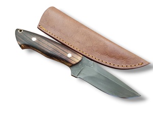 Cuchillo de Supervivencia Nórdico de Acero al Carbono de Grado Industrial con Mango de Madera de Fresno y Funda de Cuero, Largo Total de 8 Pulgadas, Hoja Entera, para Camping - Product Image 5