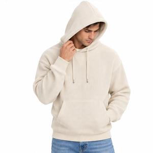 Sweat à capuche gaufré premium pour homme, coupe décontractée, manches longues, vente en gros, fournisseur d'usine de vêtements - Product Image 4