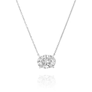 Colgante Solitario de Diamante Cultivado en Laboratorio de Corte Ovalado de 3 Quilates, Chapado en Rodio, 14K, Certificado IGI, Diamantes Rellenos, Clásico y Lujoso para Mujer - Product Image 1