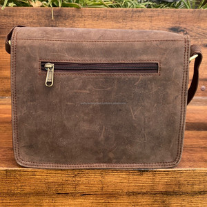 Sac à bandoulière en cuir pleine fleur personnalisé en usine de haute qualité en gros sac à bandoulière vintage classique à la mode sac de messager unisexe - Product Image 5