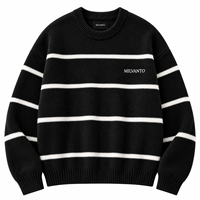 Pull en tricot rayé pour homme avec logo personnalisé Camel, mélange de coton et d'acrylique, col rond, manches longues, pull de qualité supérieure