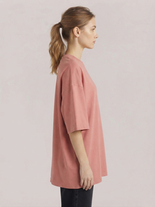 T-shirt ample et décontracté style été 100 % coton pour femme, coupe oversize, manches courtes, col rond, idéal pour le jogging - Product Image 4