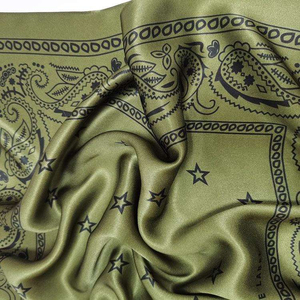 Bandana carré vert olive avec motif Paisley en polyester, décontracté, multifonctionnel, utilisable en toutes saisons - Product Image 6