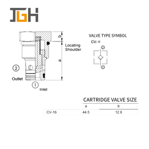 Jgh วาล์วตรวจสอบตลับไฮดรอลิก CV-16 - Product Image 4