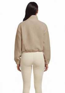 Sudadera Unisex Oneten Apparel, Color Beige, Poliéster Sólido, Logotipo Frontal, Forro Polar de Invierno, Cierre Completo, Cuello Alto, Corte Holgado, 220g - Product Image 5
