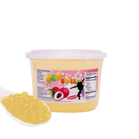 Topverkoop Pinshan Merk Gemaakt in Taiwan Bubble Tea Ingrediënten Transparante Roze Plastic Bak Fruit Smaak Popping Boba 950g 8