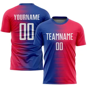 เสื้อฟุตบอลทีมสั่งทำ OEM ผ้าโพลีเอสเตอร์ 100% แห้งเร็ว พร้อมปักลาย 3 มิติ ชื่อทีมส่วนตัว ขายส่ง - Product Image 6