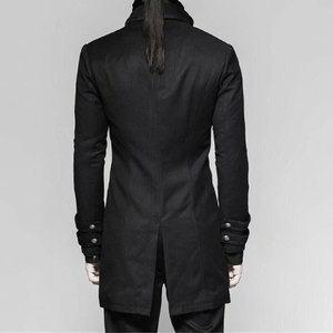 เสื้อโค้ทยาวสไตล์วิคตอเรียนโกธิคสำหรับผู้ชาย ปักลายติดกระดุม สไตล์พังก์สีเข้ม รับสั่งทำขายส่ง - Product Image 4