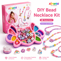 Kit de fabrication de bijoux en perles de céramique DIY personnalisable pour enfants, ensemble éducatif créatif, collier et bracelet colorés, cadeau pour filles
