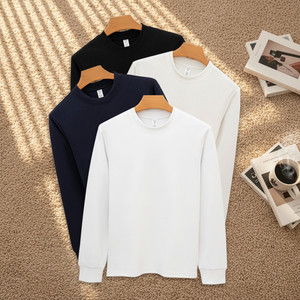 เสื้อยืดบลังค์แวร์ผู้ชาย คอกลม แขนสั้น ผ้าฟลีซ ทรงปกติ พรีเมียม ผ้าไหม/ผ้าฝ้าย 280 กรัม ป้องกันแบคทีเรีย แห้งเร็ว - Product Image 4