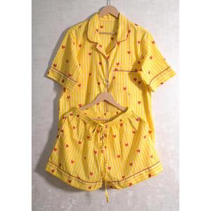 Ensemble de pyjama décontracté en coton à fleurs pour femmes, manches courtes, vêtements de nuit d'été, doux, léger, séchage rapide, respirant, vêtements de détente - Product Image 2