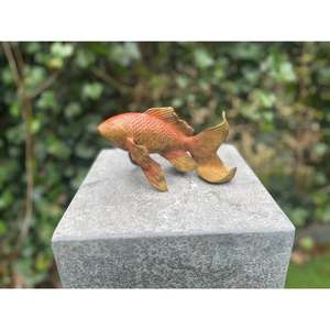 Escultura de Pez de Bronce, Artesanía Metálica Creativa, Precio al por Mayor, Decoración Moderna para Sala de Estar y Hogar - Product Image 1