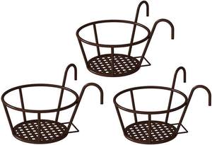 Heavy Duty Iron Hanging Planter Basket With <b>Hook</b> For Balcony Railing Wall Flower Pot Holder Rust Resistant <b>Garden</b> Decor Outdoor - Product Image 6