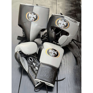 Kit de Boxeo Personalizado de Primera Calidad, Sin Boxeo No Hay Vida, Color Marrón/Blanco, Guantes, Protector de Cabeza y Protector Inguinal al por Mayor - Product Image 6