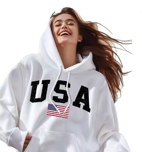 Sudaderas con Capucha Estampadas con la Bandera de EE. UU. al por Mayor, Personalizables, 100% Algodón, Talla Grande - Product Image 3