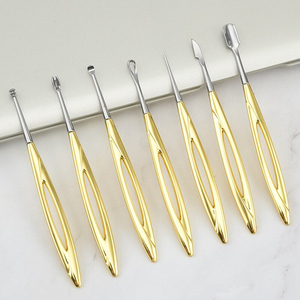 AQDAS INDUSTRIES 1pcs Gold Stainless Steel Double Head Cuticle Pusher & Nail File Reusable Double-Use Manicure <b>Pedicure</b> <b>Tools</b> - Product Image 5